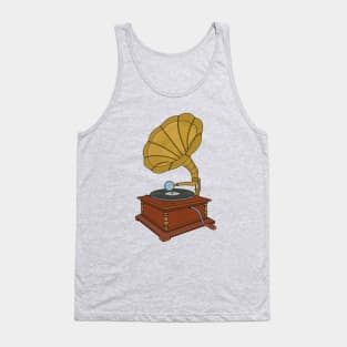 Vintage Phonograph Retro Vinyl Gramophone Tank Top